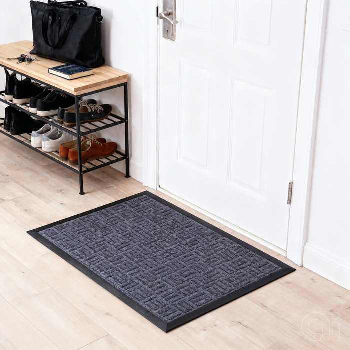 Dørmatte grå kunststoff 45 x 75 cm